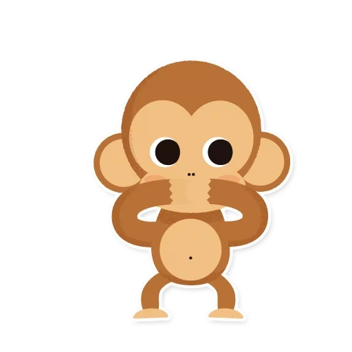 обезьяна, обезьянки, милая обезьянка, смайлик обезьянка, милая обезьянка белом фоне