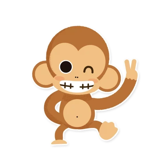 un singe, singe souriant, un singe sans fond, dessin animé singe mignon