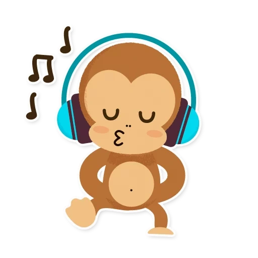 scimmia walkman, scimmia vocale, cuffie scimmia, cuffie scimmia, scimmia vettoriale bambino