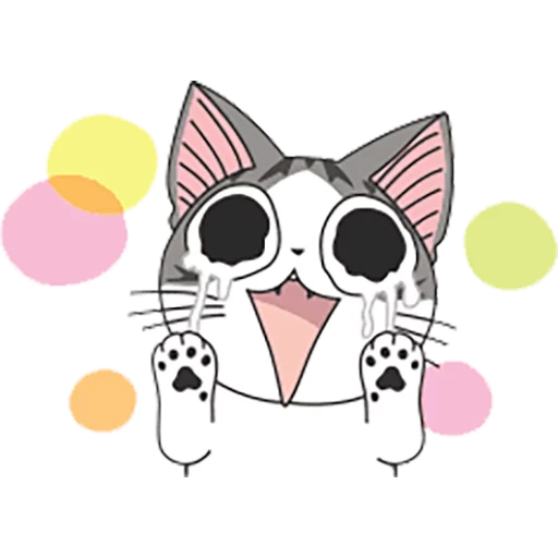 gato fofo, gatinho chi, gatos de anime, anime kotik chia, anime dos ícones dos gatos