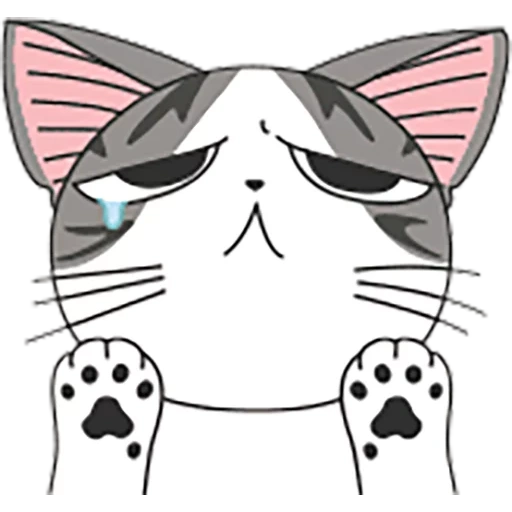 chi chat, chaton de chey, anime chat, anime cat qi, motif de chat triste