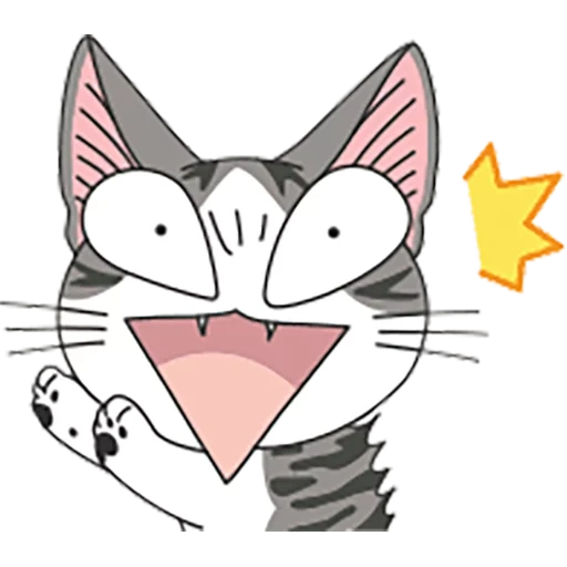 anime del gatto, anime del gatto, gatto anime chiy, anime sorridente del gatto, anime di gattini contenti