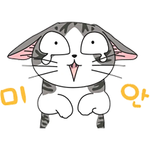 kucing, kucing, kucing tersenyum lucu, anime kucing yang ketakutan, lovely house qiyi kitten