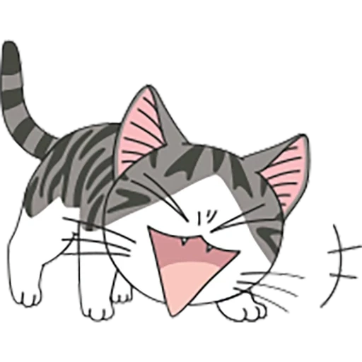 anime cat, anime kucing, anime kucing, anime kucing lucu, pola kucing anime