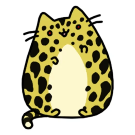 emoticon, die katze pushen, pushen cheetah, pousin katze gemalt mini