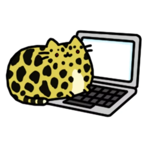 webp, cheetar, gato empuje en la computadora
