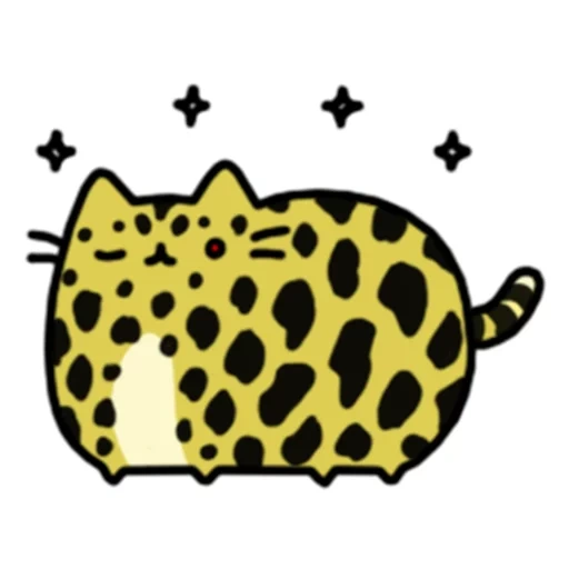 die katze, emoticon, hallo kitty mit leopardenmuster, pushen transparenter hintergrund