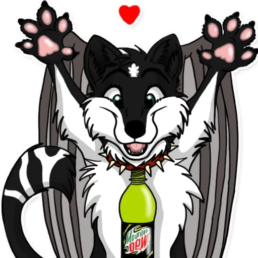 fury's flag, drinking cat, cartoon husky, illustrated cat, smiling wolf tattoos