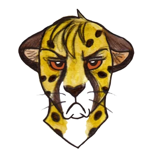 die kunst des geparden, cheetah face, gepard maskottchen, cheetah kopf vektor, löwe tiger leopard jaguar