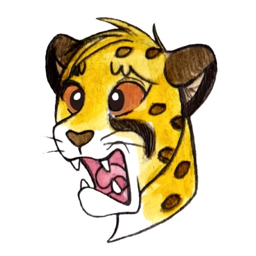 tigre, animación, cheetah, dibujos animados leopardo, vector de cabeza de guepardo