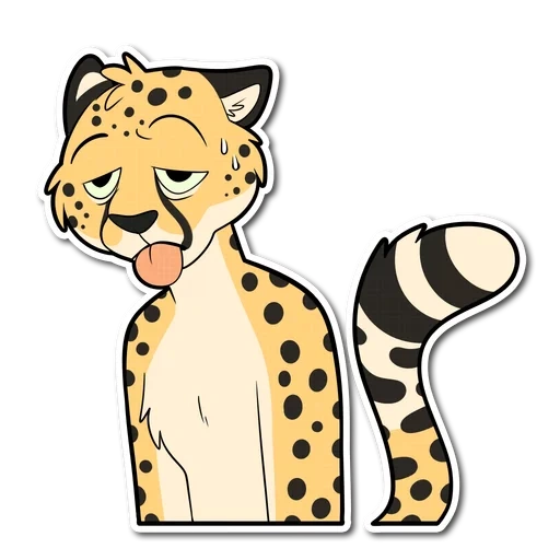 cheetah, cartoon cheetah, cartoon cheetah, leopard cartoon, stickers for children with a leopard