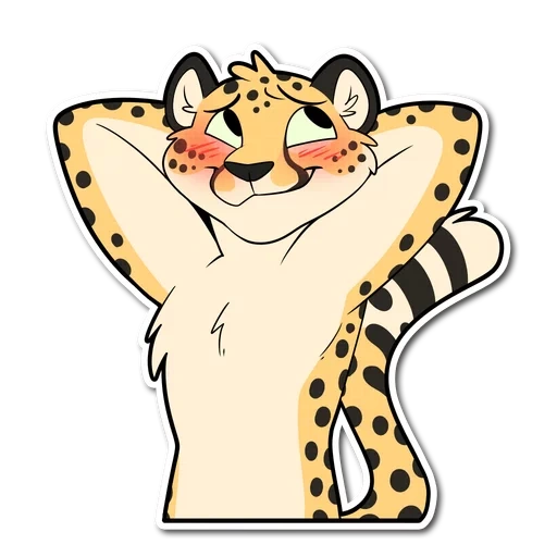 cheetah, furri cheetah, leopard furri, cartoon cheetah, stickers for children with a leopard