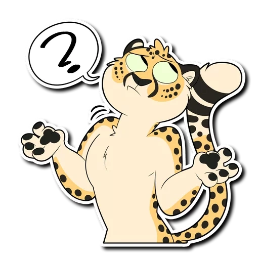 cat, cheetah, cartoon cheetah, leopard cartoon, stickers for children with a leopard