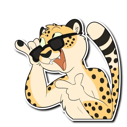 cheetah, stickers tiger, stick leopard, cartoon cheetah, stickers for children with a leopard