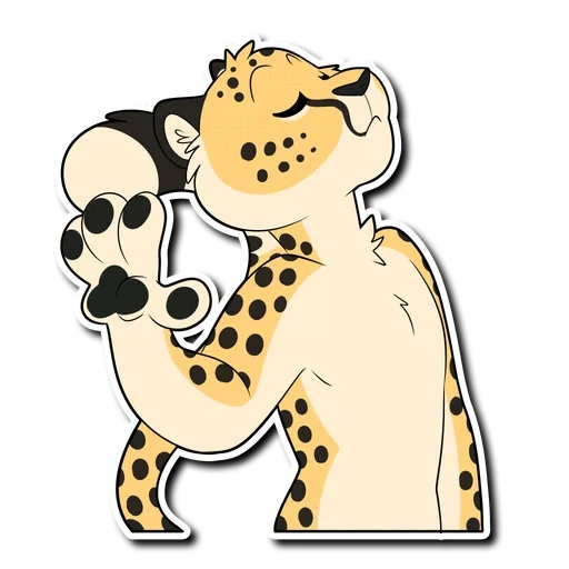 cheetah, cartoon cheetah, leopard cartoon, stickers for children with a leopard