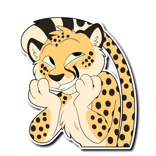 cheetah, cetak cheetah, stiker leopard, cheetah kartun, stiker macan tutul anak-anak