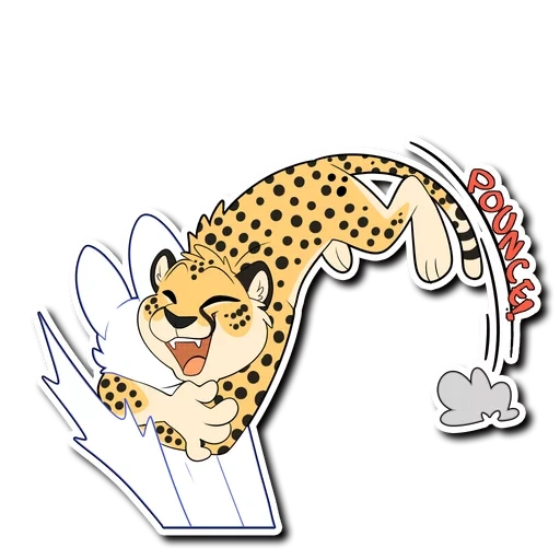 cheetah, leopard, cartoon cheetah, stickers for children with a leopard