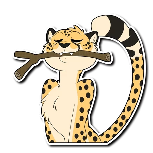 guépard, léopard de bâton, cartoon cheetah, dessin animé de léopard, autocollants pour les enfants avec un léopard