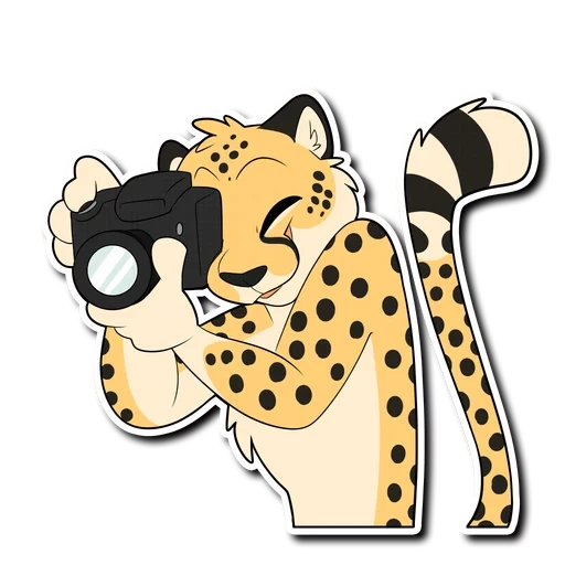 cheetah, snow leopard, stick leopard, leopard cartoon, stickers for children with a leopard