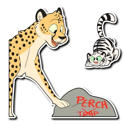 leopardo, leopardo de jaguar, cheetah de dibujos animados, caricatura de leopardo, pegatinas para niños con leopardo