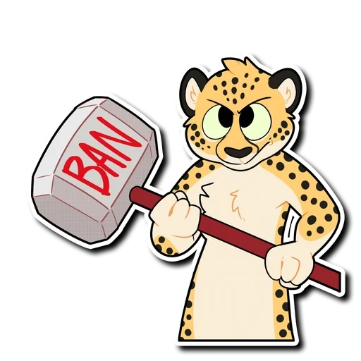cheetah, pria, menempel macan tutul, stiker leopard