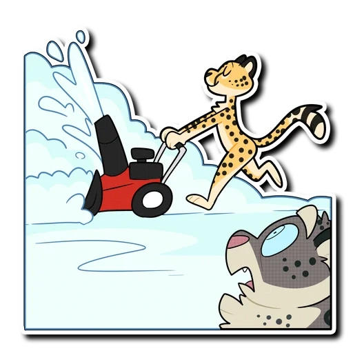 ghepardo, leopardo delle nevi, adesivi con stampa leopardo, fumetto di ghepardo, cartoon leopardato
