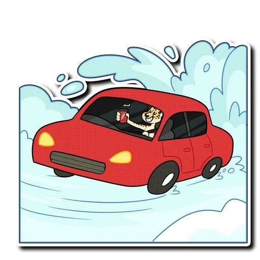 auto, mi coche, coche coche, conducción de coche, coche de dibujos animados en nieve