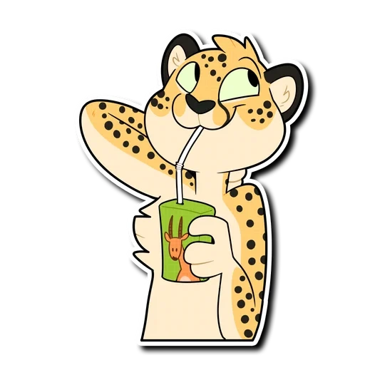 cheetah, the male, snow leopard, stick leopard, stickers for children with a leopard