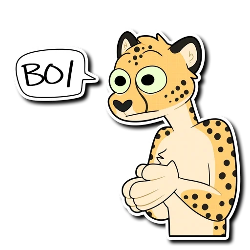 ghepardo, adesivi con stampa leopardo, ghepardo dei cartoni animati, cartoon leopardato