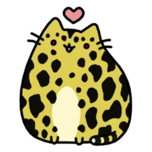 pushen, cheetar, die pushin-katze, hallo kitty mit leopardenmuster