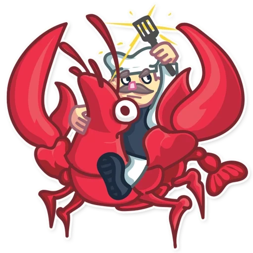 chef gustav, crabe de dessin animé