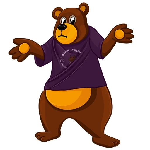 mishki, bear, épaissir l'ours de dessin animé
