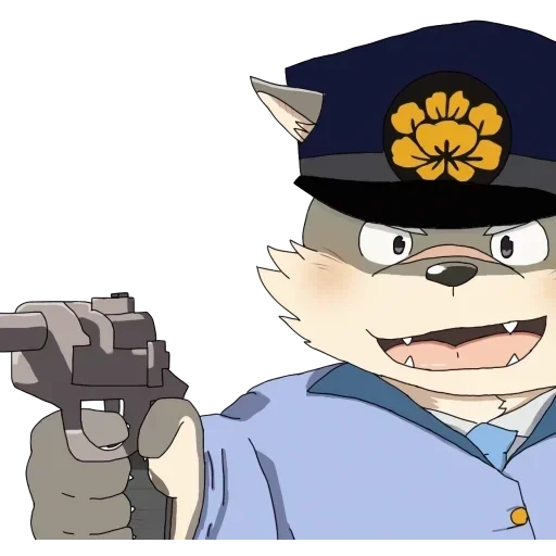 mengemas, berbulu, anime, furri adalah anjing polisi