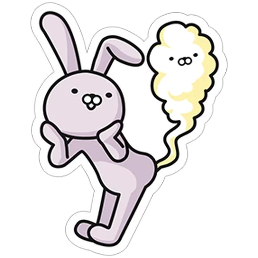 adorabile, bunny bunny, cartoon rabbit, adesivi per cartoni animati, carino coniglio cartone animato