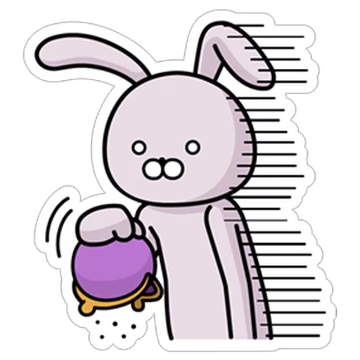 bunny, coniglio, coniglietto, coniglio, large sticker coniglio