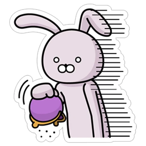 bunny, lapin, petit lapin, lapin, grand autocollant lapin