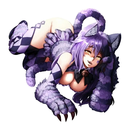 чеширская кошка, чеширская кошка мамоно, monster girl чеширская кошка