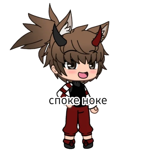 gacha life sade, osgacha life boy, gacha life wolf boy, chibi cha life demon boy