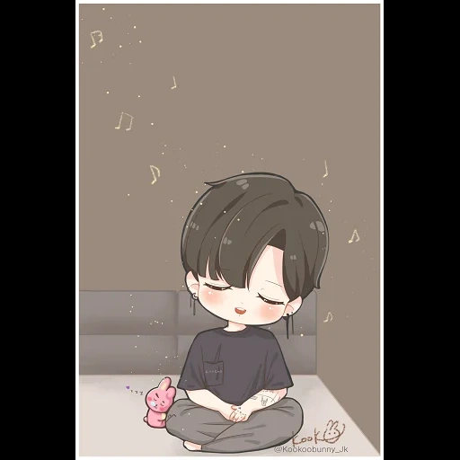 picture, chibi bts, jung jungkook, lovely anime, anime art is lovely