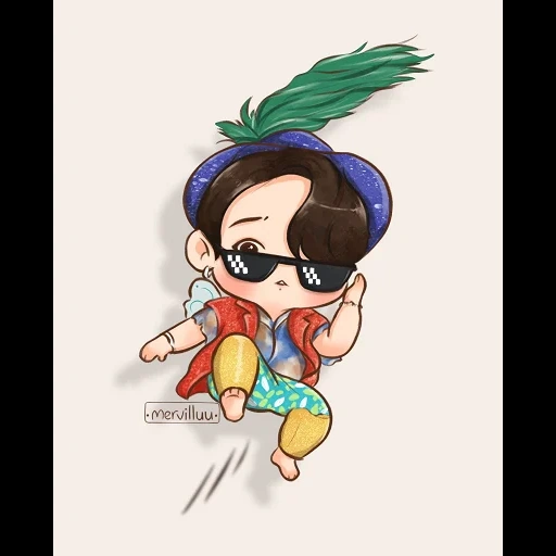 chibi, art chibi, disegni chibi, jungkook salta, carattere chonguk