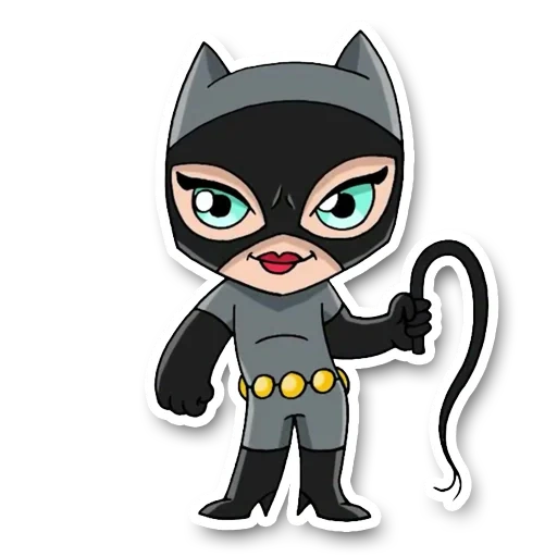 леди кошка, супергерои бэтмен, женщина кошка чиби, кэт гёрл супергерой, женщина кошка chibi