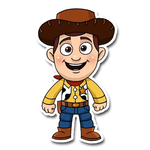 cowboy boisé, toy story woody, cow-boy de dessin animé, vêtements cow-boy coloculaires, mignon garçon cowboy clipart