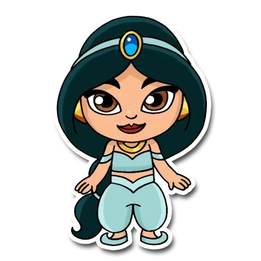 dessin animé icbine 4, princesse jasmine, princesse jasmine chibby, les dessins au jasmin sont petits