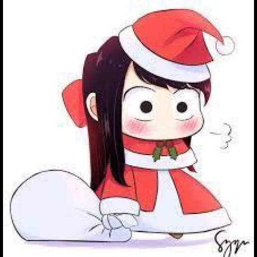 рисунок, аниме рисунки, коми сан санта, персонажи аниме, padoru padoru наруто