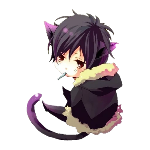 чибики куны, чиби неко кун, anime neko boy, изая орихара неко, аниме чиби парень кот