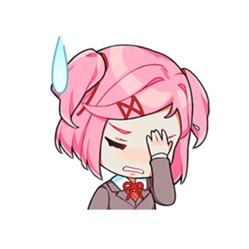 ddlk natsuki, ddlc chibi natsuki, docas de natsuki, natsuki docks chibi