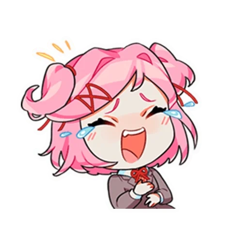 natsuki chibi, ddlk natsuki, docas de natsuki, ddlc chibi natsuki, natsuki docks chibi