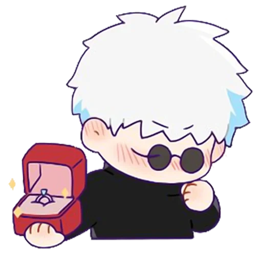 telegrammaufkleber jujutsu kaisen, telegrammaufkleber, gojo sator chibi, set von aufklebern, telegrammaufkleber