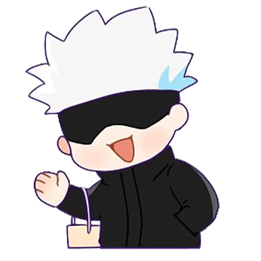 ceo saterou chibi, caracteres anime, telegrama pegatinas jujutsu kaisen, dojo satorine pegatinas, dibujos de anime