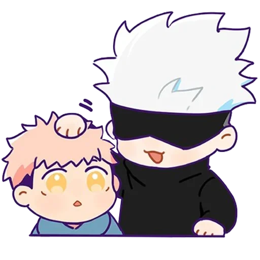 autocollants de télégramme jujutsu kaisen, dojo satoro chibi, télégram stickers, dojo chibi